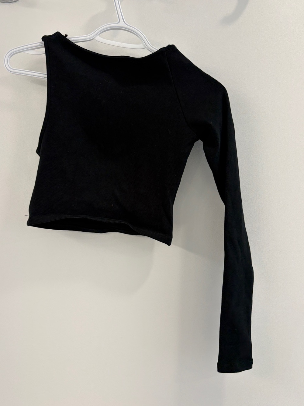 Zara Asymmetrical One-Shoulder Black Crop Top - Small - Picture 4 of 5